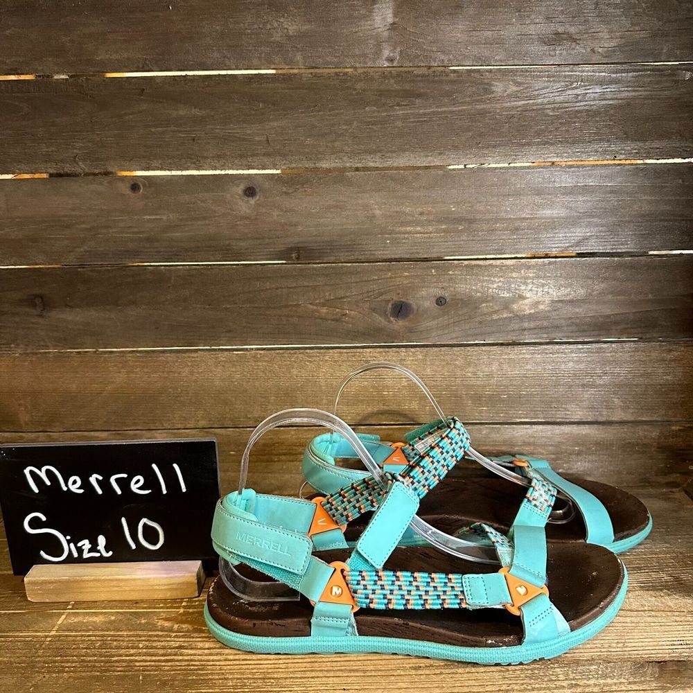 Womens Merrell Around Town Sunvue Blue Casual Athletic Comfort Sandals Size 10 M